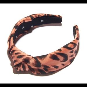 Lele Sadoughi Blush Silk Leopard Headband